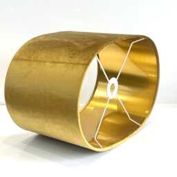New Handmade Luxurious Mustard Gold Glamour Velvet Fabric Lamp Shade Oval Shape Available in All Linings - thumbnail 3