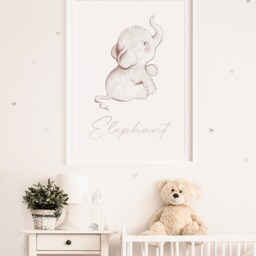 Eddie Elephant Poster I Poster, Elephant Mural, Wall Art, Decoration, Baby Room Elephant, Children's - thumbnail 4