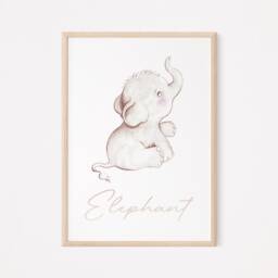 Eddie Elephant Poster I Poster, Elephant Mural, Wall Art, Decoration, Baby Room Elephant, Children's - thumbnail 3