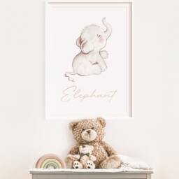 Eddie Elephant Poster I Poster, Elephant Mural, Wall Art, Decoration, Baby Room Elephant, Children's - thumbnail 2