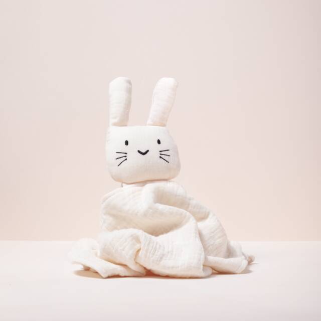 Personalised - Organic Cotton Bunny Cuddle Blanket New Born Toy Dou Newborn Gift Baby Shower - image 1
