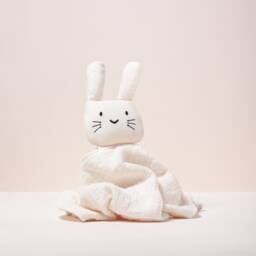 Personalised - Organic Cotton Bunny Cuddle Blanket New Born Toy Dou Newborn Gift Baby Shower