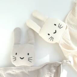 Personalised - Organic Cotton Bunny Cuddle Blanket New Born Toy Dou Newborn Gift Baby Shower - thumbnail 3