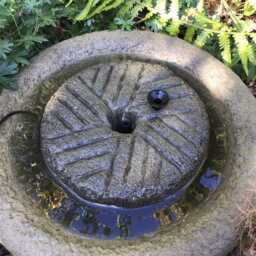 stone Garden Mini Millstone Solar Water Fountain Feature Rockery Bowl - thumbnail 4