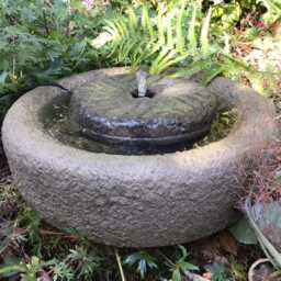 stone Garden Mini Millstone Solar Water Fountain Feature Rockery Bowl - thumbnail 2