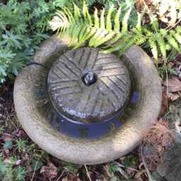 stone Garden Mini Millstone Solar Water Fountain Feature Rockery Bowl - thumbnail 3