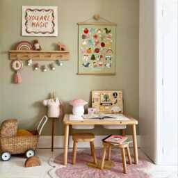 You Are Magic Wall Banner, Kids Bedroom Decor, Organic Cotton Hanging, Pink Orange Green Nursery Art, Room Decor - thumbnail 3