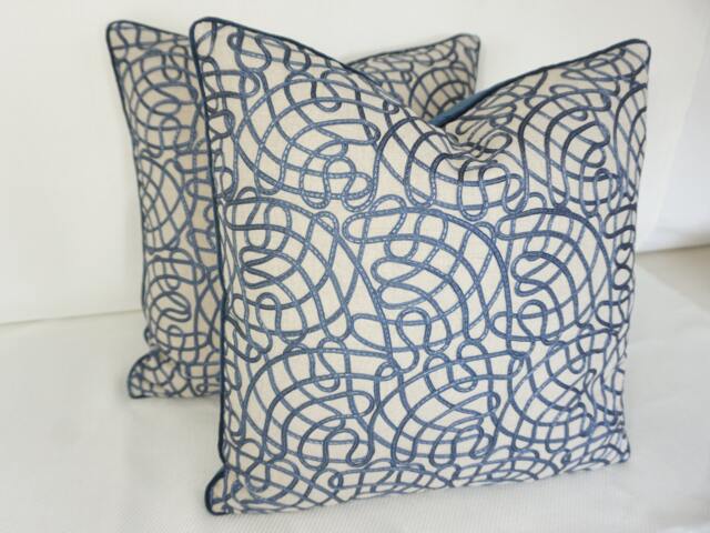 "Luxury Designer Pillow Cover - Pierre Frey ""Shibao" - image 1