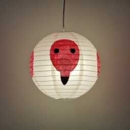 Pink Flamingo Lantern Hand Painted On Rice Paper Japanese Interior Decoration Flamingo Lamp Children's Room & Baby Nursery - thumbnail 3