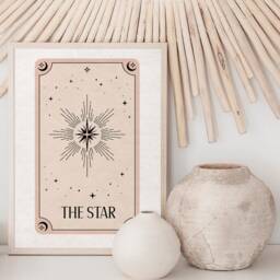 The Star Tarot Print - Boho Wall Art, Celestial Prints, Mystical Neutral Decor, Astrology Posters, Card, Horoscopes - thumbnail 3