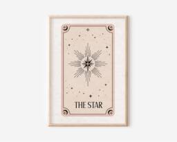 The Star Tarot Print - Boho Wall Art, Celestial Prints, Mystical Neutral Decor, Astrology Posters, Card, Horoscopes - thumbnail 1
