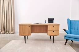 Desk in A Minimalist Scandinavian Style Made Of Veneered Oak Wood D-B01 - thumbnail 1