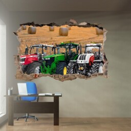Field Hay Stacks Powerful Modern Tractors Wall Art Sticker Decal Mural Poster Decor 1005 - thumbnail 3