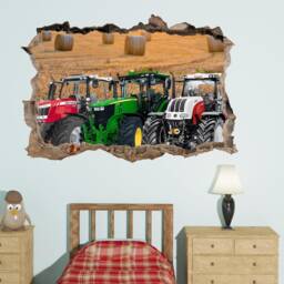 Field Hay Stacks Powerful Modern Tractors Wall Art Sticker Decal Mural Poster Decor 1005