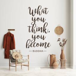 What You Think Become - Buddha Quote Vinyl Wall Decal Words Custom Home Decor - thumbnail 2