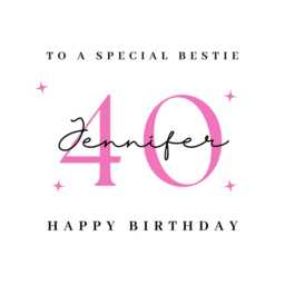 Bestie 40Th Birthday Candle Sticker Stickers Label Labels Besties - thumbnail 4