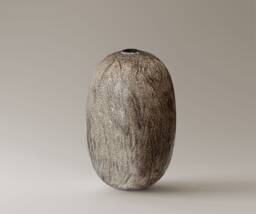 Earth Tones Stoneware Vase Hand-Built Wabi Sabi Sculpture Japandi Minimal Home Accent Decor - thumbnail 1