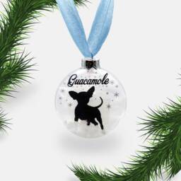 Chihuahua Dog Personalised Ornament - Custom Glass Christmas Bauble - thumbnail 2