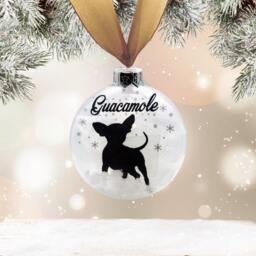 Chihuahua Dog Personalised Ornament - Custom Glass Christmas Bauble