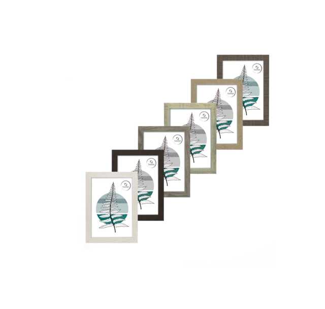 Rustic Wood Grain Photo Frame, Shabby Chic Style, Natural White Grey Black - image 1