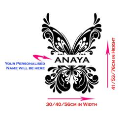 Custom Name Monogram Huge Butterfly Nursery Girls Bedroom Vinyl Stickers Wall Art Decal Jrd3 - thumbnail 4