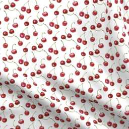Cherry Print Sheet Set - Watercolor Fruit Bedding, Cotton Sateen - thumbnail 4