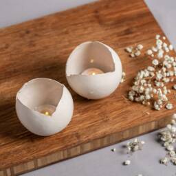 White Ceramic Candle Holder, Handmade Pottery Romantic Votive Holfer, Wedding Gift For The Couple - thumbnail 2