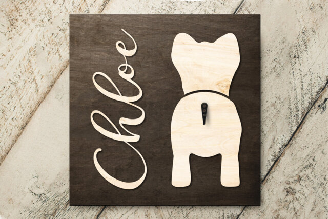 Personalized French Bulldog Pet Leash Holder, Custom Name Wood Sign For Birthday Christmas Gift - image 1