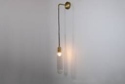 Wall Sconce With Prism Glass, Bathroom Light, Mid-Century Modern, Brass Vanity Fixture, Lighting