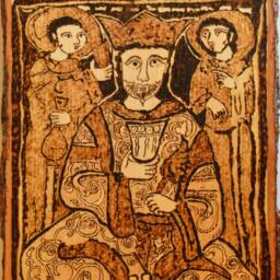 Roger Ii Woodburned Art Norman King, Capella Palatina Palermo - thumbnail 3