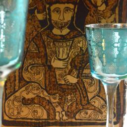 Roger Ii Woodburned Art Norman King, Capella Palatina Palermo - thumbnail 2