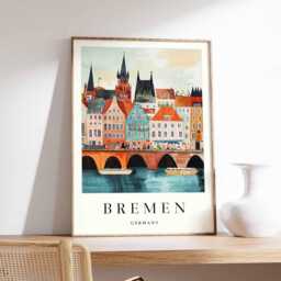 Bremen Germany Travel Poster European City Wall Art - thumbnail 1