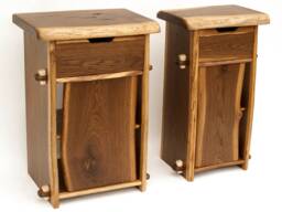Live Edge Nightstand Pair, Sideboard, Bedside, Side Table, Waney Edge, Natural Fumed Oak - thumbnail 1