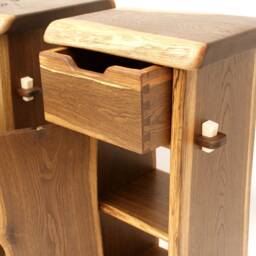 Live Edge Nightstand Pair, Sideboard, Bedside, Side Table, Waney Edge, Natural Fumed Oak - thumbnail 2