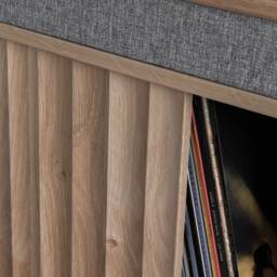Record Player, Hi-Fi Media Cabinet -- Handmade Oak With Sliding Door & Drawer - thumbnail 3