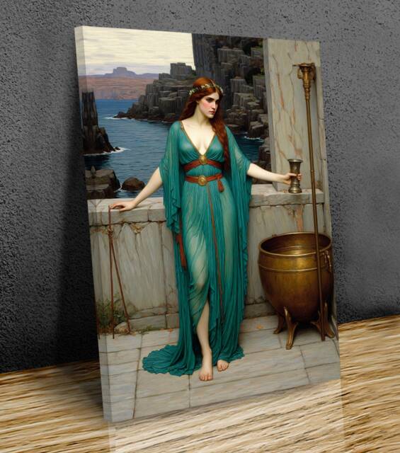 Circe Inspired By John William Waterhouse, Home D??cor, Canvas Print Art Framed - image 1