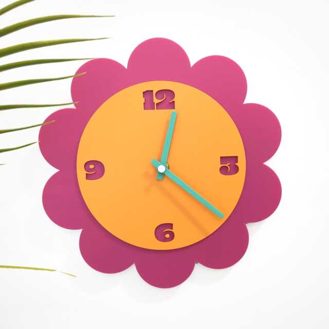 Mod Flower Layered Acrylic Wall Clock - image 1