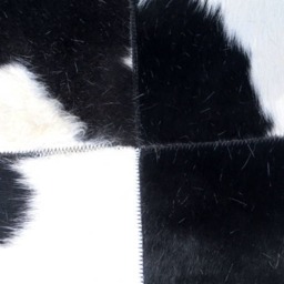 Patchwork Cowhide Rug Natural Hair On - Big Natural Black, White, Dark Brown Tones Soft Pa32 Custom Made - thumbnail 3