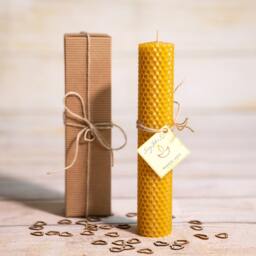 Natural Beeswax Pillar Candle, Beeswax Candle, Honey Candle Gift, Home Decor Candles, Wedding Decorations Candles - thumbnail 3