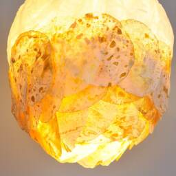Handmade Paper Pendant Light Golden Romantic Bedroom Lamp - thumbnail 3