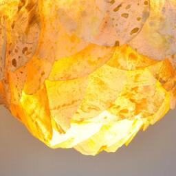 Handmade Paper Pendant Light Golden Romantic Bedroom Lamp - thumbnail 2
