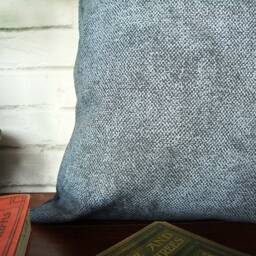 Denim Print Faux Leather Pillow Cover Scandinavian Decor - 10x16'' - thumbnail 3