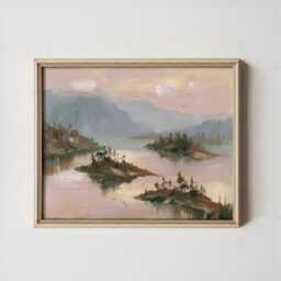 Pine Lake Poster, Mountain Landscape Print, Nature Wall Art, Paper - thumbnail 3