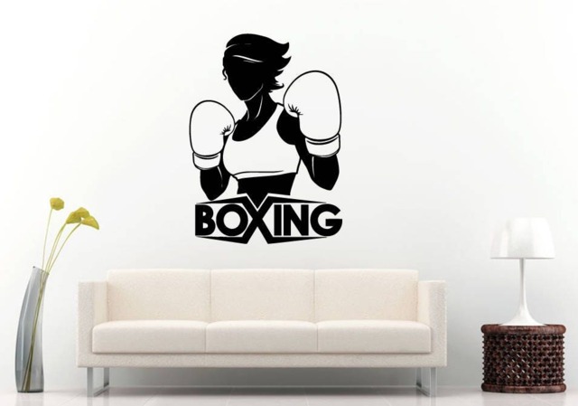 Woman Female Boxing Martial Arts Fighting Sport Wall Sticker Decal Vinyl Mural Decor Art L2303 - image 1