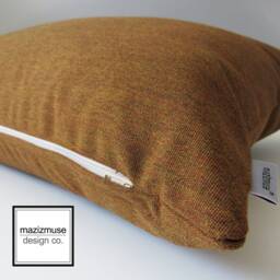 Teak Sunbrella?? Outdoor Pillow Cover in Cognac Brown For Mid Century Modern Seating Or Patio Chairs, Masculine Cushion Covers By Mazizmuse - thumbnail 2