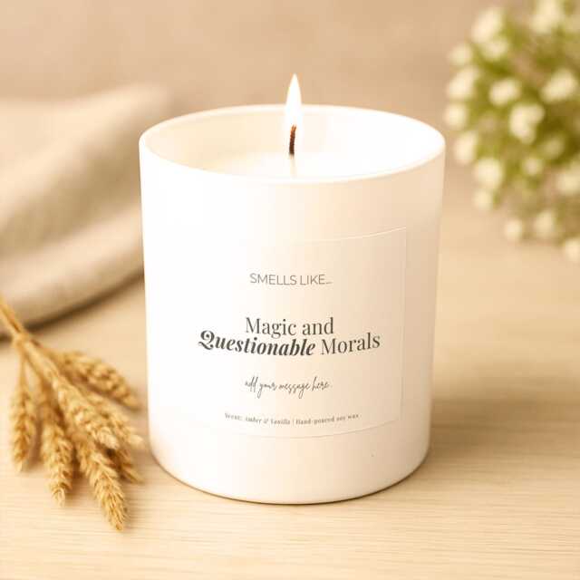 Morally Grey Fantasy Candle - Magic & Questionable Morals Book Lover Gift Spicy Romance Personalised For Her - image 1