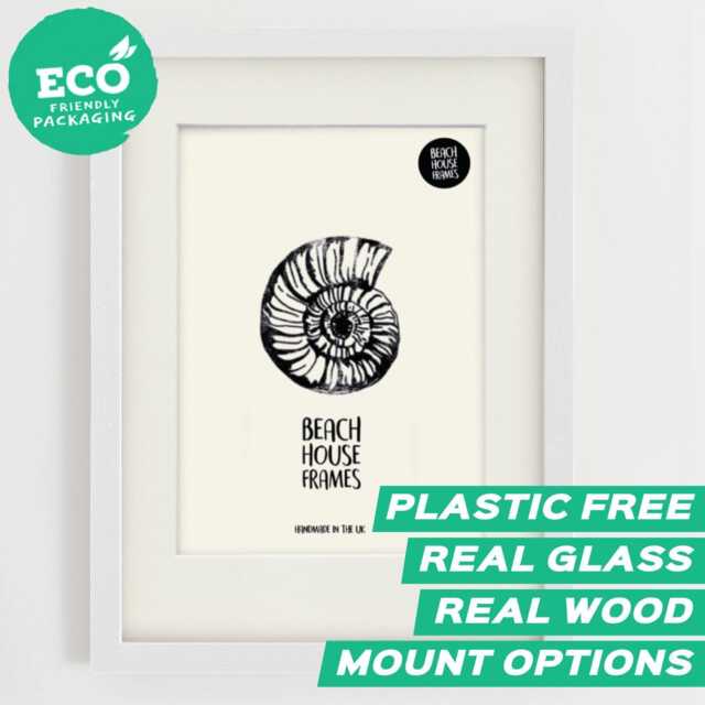 A2 White Wood Grain Frame - Picture Photo Handmade in UK Plastic Free High Quality Mounted Option - image 1