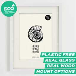 A2 White Wood Grain Frame - Picture Photo Handmade in UK Plastic Free High Quality Mounted Option - thumbnail 1