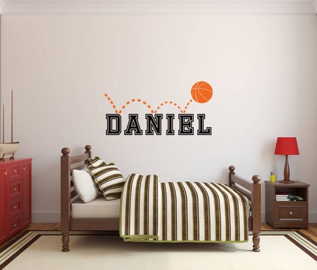 Personalized Basketball Name Wall Decal Sports Nursery Decor Ww199 - image 1