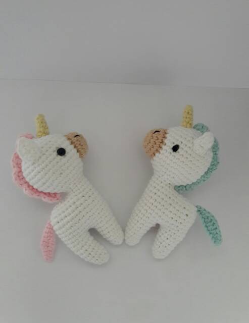 Amigurumi Baby Unicorn Set Mobile Accessory Handmade Stuffed Toys Gift For Nursery Decor Woodland Animals Toy Preemie Kids Gift - image 1